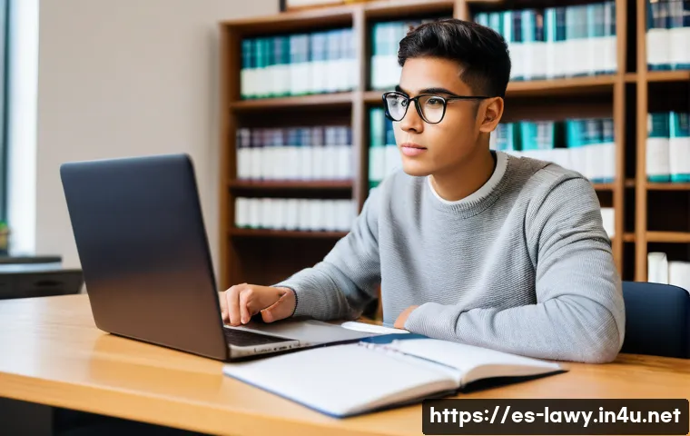 변호사 시험 합격자 인터뷰 - **"Focused Law Student at Organized Desk"**
    A realistic, bright, and encouraging image of a youn...
