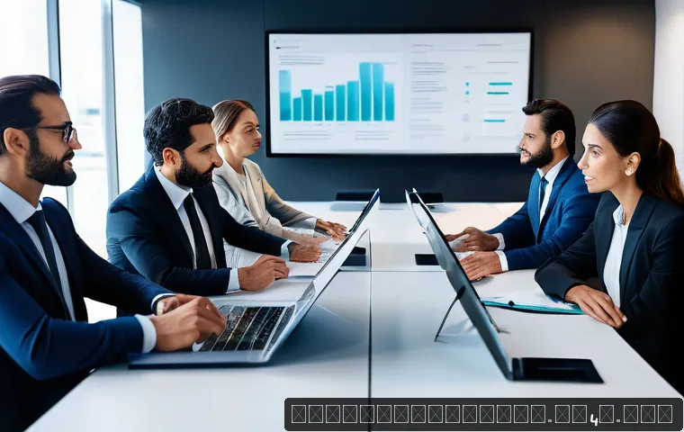 변호사와 법정 기술 활용 - A modern law office scene showing a diverse team of Spanish-speaking lawyers collaborating via a clo...